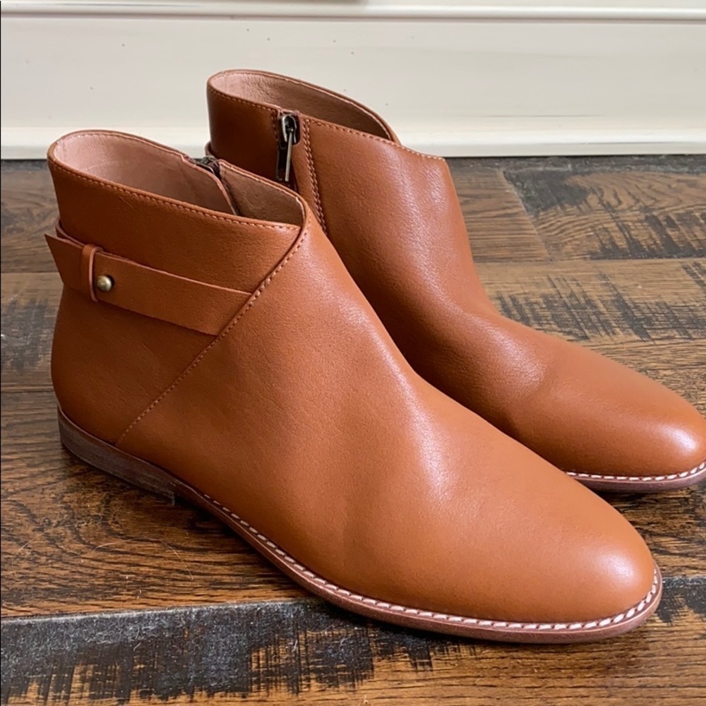 Madewell Kelci Flat boot ankle leather brown aa191